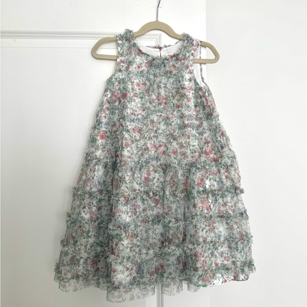 Kensie Girl girls floral mesh overlay ruffle spring Easter dress size 6 years